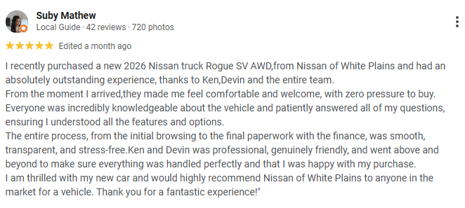 5-star Google review from a customer